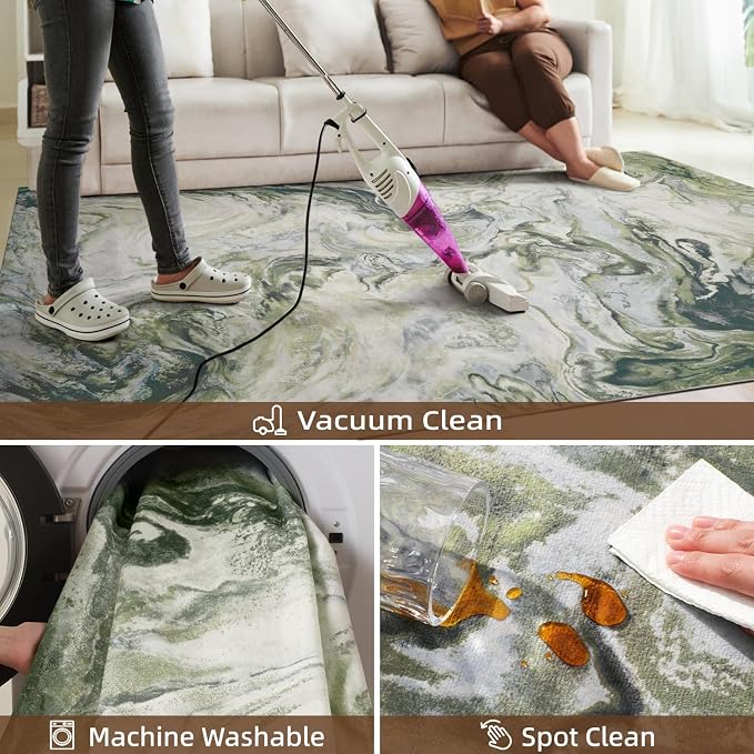 4x6 Washable Area Rugs for Living Room, Stain Resistant Carpet for Dining Room - Image 4