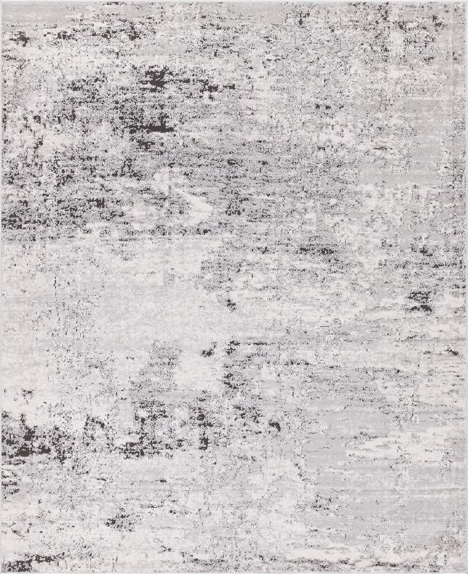 Rugs.com Leipzig Collection Area Rug – 8' x 10' Grey Low-Pile Rug Perfect - Image 3