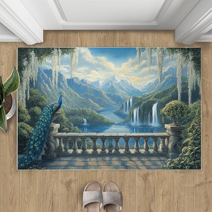 Peacock Rug Small by STRELEC