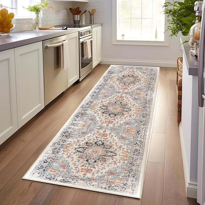 Enkor Runner Rugs for Hallway, 2.6x8 Washable Soft Non Slip Floor Rugs for - Image 6