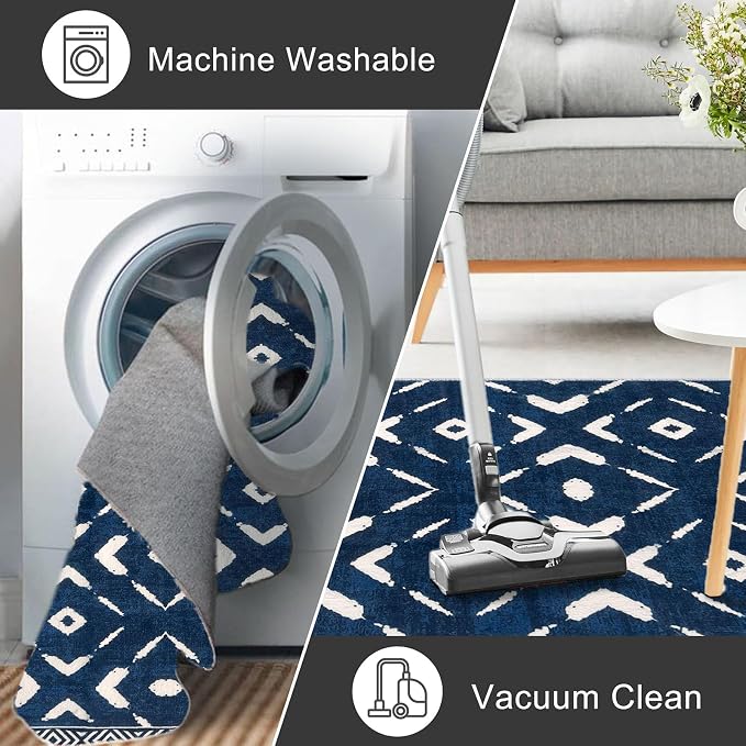 KILOCOCO Living Room Rug 5x7 Area Rug Printed Boho Washable Bedroom Rugs Non - Image 6