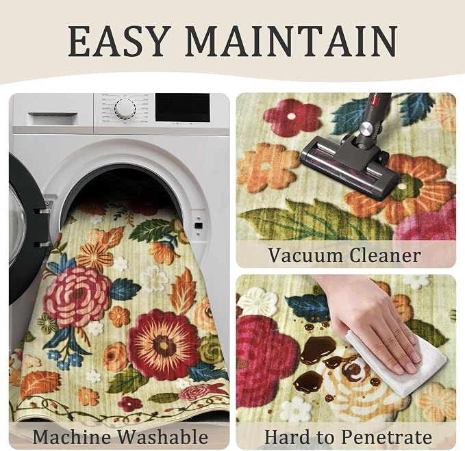 2x3 Machine Washable Area Rug for Entryway, Kids and Pets Friendly for Bedroom - Image 5