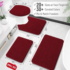 OLANLY Bathroom Rugs 24x16, Extra Soft Absorbent Chenille Bath Rugs, Rubber - Image 2