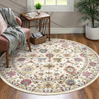 Washable Round Area Rug 4ft by Luxrug