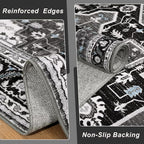 4x6 Black Grey Area Rug for Living Room, Machine Washable Rugs - Image 5