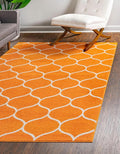 Rugs.com Lattice Frieze Collection Rug – 3' 3 x 5' 3 Orange Medium Rug Perfect by Rugscom
