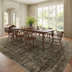 Washable 10x14 Area Rugs for Living Room, Boho Non-Slip Vintage Distress Large - Image 3