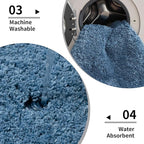 Blue Bathroom Rug 24x48 Non Slip Fluffy Bath Mat - Image 5