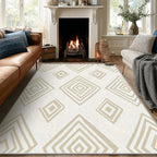 Washable 4x6 Modern Geometric Rug Living Room, Modern Geometric Home Decor - Image 2
