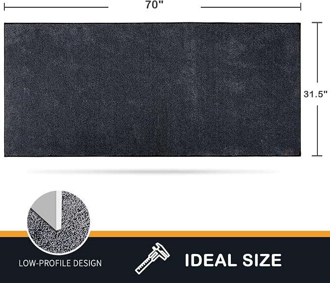 PURRUGS Dirt Trapping Door Mat 31.5" x 70", Non-Slip Machine Washable Entry Rug - Image 2