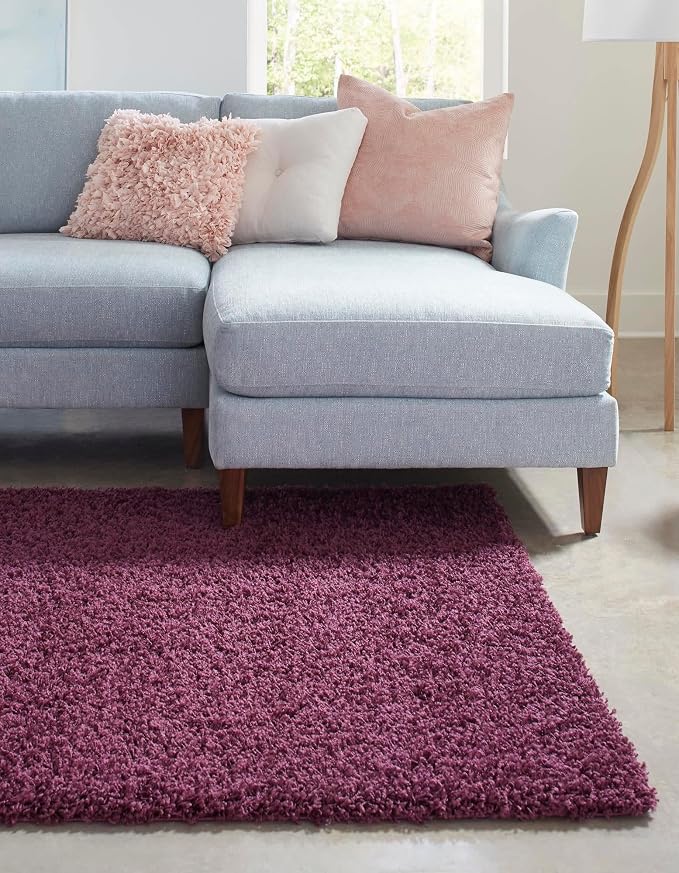 Unique Loom Solid Shag Collection Area Rug - Image 3