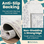 Istana Rug 3x5 - Grey/White Cream Area Rug 3x5 - Pet Friendly Washable Rug - - Image 4