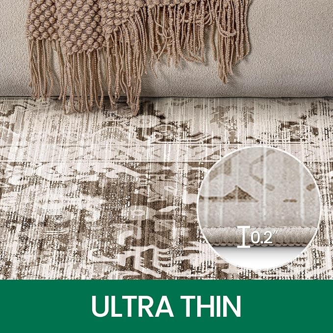 LUMI 8x10 Washable Area Rug for Living Room, Ultra Soft Traditional Vintage - Image 9