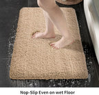 Small Bathroom Rug 17x24 Non Slip Beige Fluffy Bath Mat - Image 3