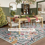 Lahome Christmas Rugs 8x10 Living Room Decor, Washable Area Rugs - Image 2