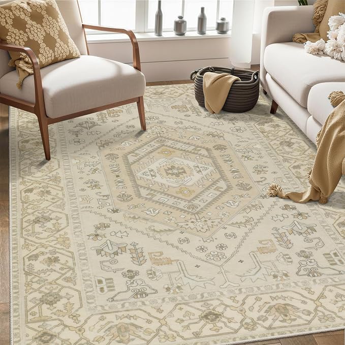 SERISSA Area Rug 3x5 Boho Rugs for Bedroom, Washable Non-Slip Living Room Rug - Image 6