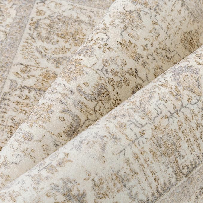 Light Brown Runner Rug 2'6"x12' Washable Carpet - Image 7