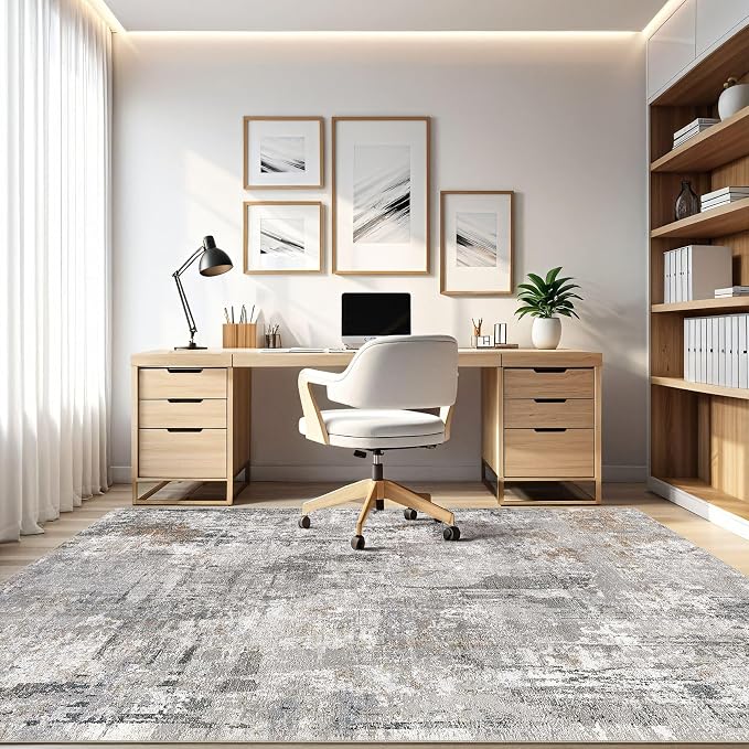 7x9 Area Rug Living Room: Washable Large Abstract Modern Soft Rugs Stain - Image 8
