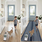 Beeiva Striped Blue Runners for Hallways, 2.5x8 Washable Bathroom Runner - Image 2