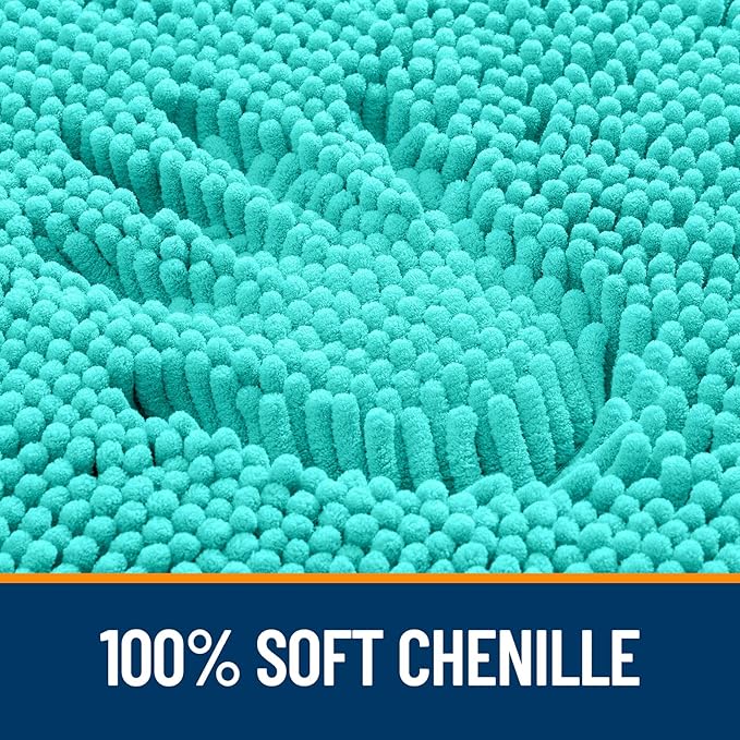 OLANLY Toilet Rugs U-Shaped 24x20, Extra Soft Absorbent Chenille Contour - Image 3