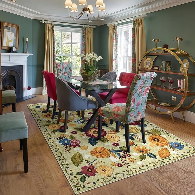 5x8 Machine Washable Area Rug for Living Room, Kids and Pets Friendly for - Image 9