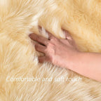 Latepis Yellow Rug for Bedroom Circle Faux Sheepskin Fur Round Rugs 5ft Furry - Image 5