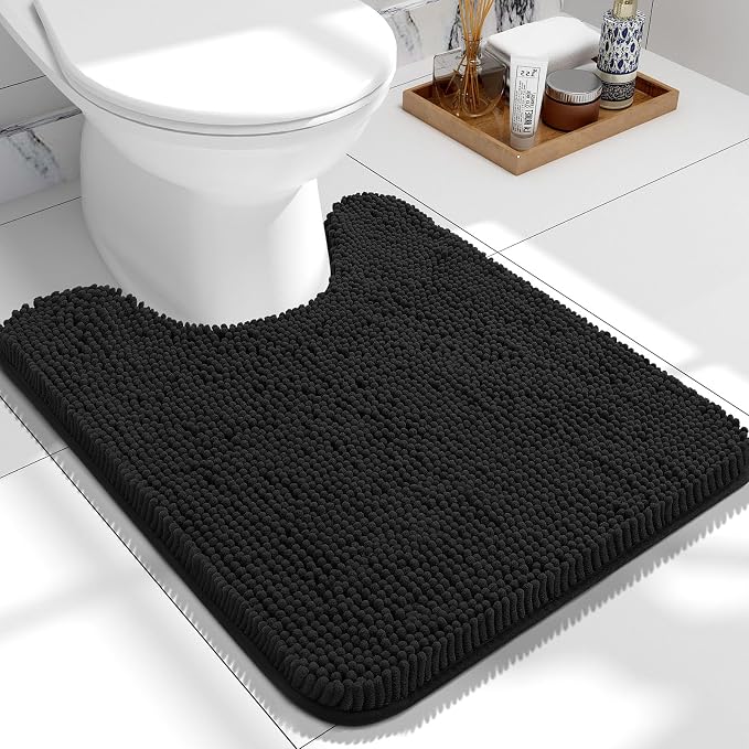 OLANLY Toilet Rugs U-Shaped 24x20, Extra Soft Absorbent Chenille Contour by OLANLY