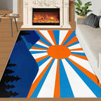 Boho Sun Area Rugs 5x8ft, Abstraction Deco Living Room Carpet, Minimalist - Image 2