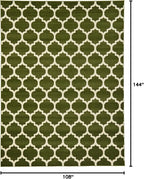 Rugs.com Lattice Collection Rug – 9' x 12' Dark Green Medium Rug Perfect - Image 2