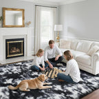 Fluffy Rug Shaggy Area Rug, Mottling Black 9x12 Area Rugs - Image 4