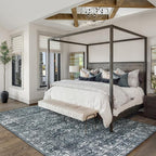 Morebes Washable Area Rugs 9x12 Living Room, Soft Black Rugs - Image 3