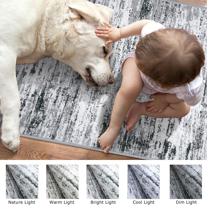 Modern Abstract Runner Rug 2.6x10 - Image 3