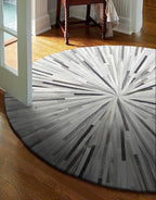 Faux Cowhide Round Area Rug | Non-Slip Leather Floor Carpet - Image 7