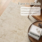 Distressed Beige Kitchen 2x3 Rugs Non Slip Washable, Natural Farmhouse Vintage - Image 7
