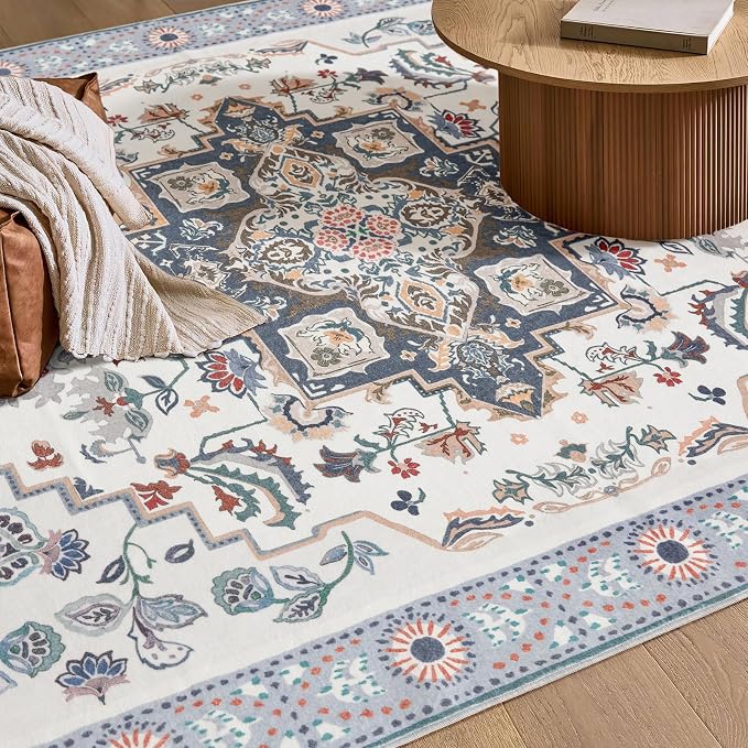 Phantoscope Washable Area Rug 6'x9' Non-Slip, Vintage Boho Rugs - Image 6