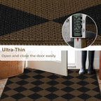 Easy Jute Checkered Entryway Rug, 2.6x4 Coffee Modern Indoor Outdoor Doormat - Image 4