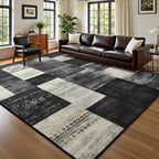DweIke Washable Area Rugs for Living Room, 5x7 Soft Bedroom Rugs, Geometric - Image 8