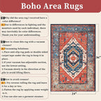 SERISSA Boho Rugs for Entryway, 2x3 Rust Entryway Rug Non-Slip Washable Small - Image 2