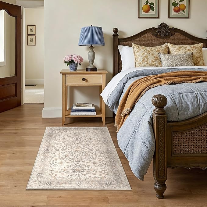 Bavni 3x5 Area Rug for Living Room Bedroom, Washable Boho Print Vintage - Image 5