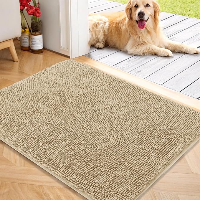 OLANLY Dog Door Mat for Muddy Paws 40x32, Absorbs Moisture and Dirt, Absorbent by OLANLY