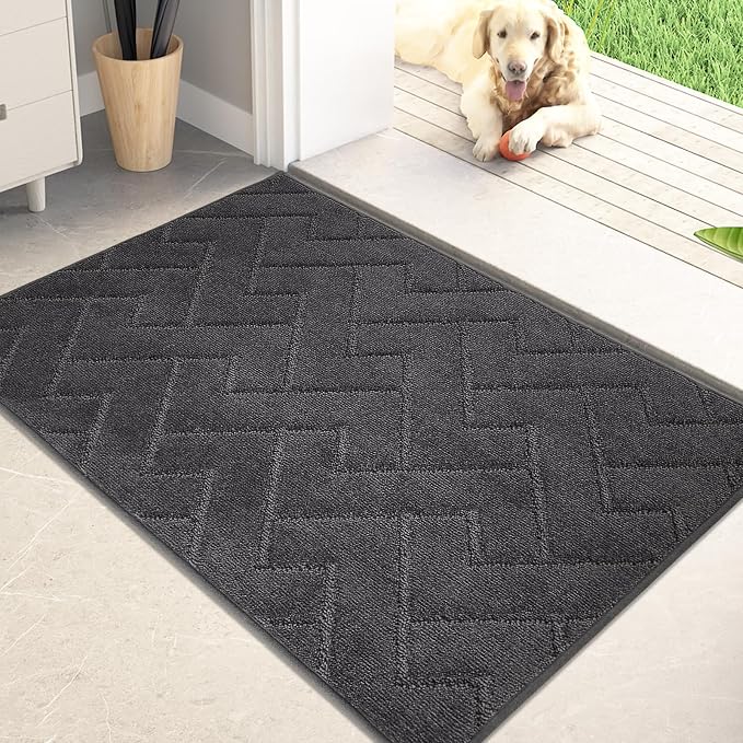 PURRUGS Dirt Trapping Door Mat 20" x 31.5", Non-Slip Machine Washable Entry Rug by PURRUGS