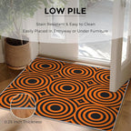 3x5 Geometric Circle Rugs for Bedroom Decor, Washable Retro 60s 70s Geometry - Image 7
