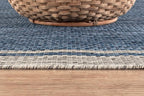 CAMILSON Outdoor Rug, 9x12 Bordered Navy Blue Gray Modern Large Area Rugs - Image 7
