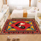 Country Rooster Rugs，5x6ft, Colorful Geometric Rooster Pattern Rug，Rooster - Image 4