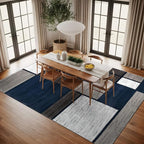 Rugshop Modern Geometric Boxes Navy Area Rug, Carpet - Image 8