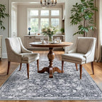 KILOCOCO Area Rug 4x6 Entryway Rug Washable Printed Vintage Floral Rubber - Image 2