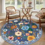 Floral 6ft Area Rug Machine Washable Soft Print Boho Carpet Non Slip Doormat by RELEANY