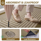Front Door Mat 24''x35'', Absorbent Muddy Dirt Resist Washable Non Slip - Image 4