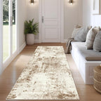 Fmfunctex 2x6 Runner Rug Washable Brown Beige Modern Abstract Entryway Non Slip by Fmfunctex