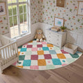 jinchan Macy Kids Rug for Nursery 6ft Radius Corner Washable Area Rug Modern by JINCHAN